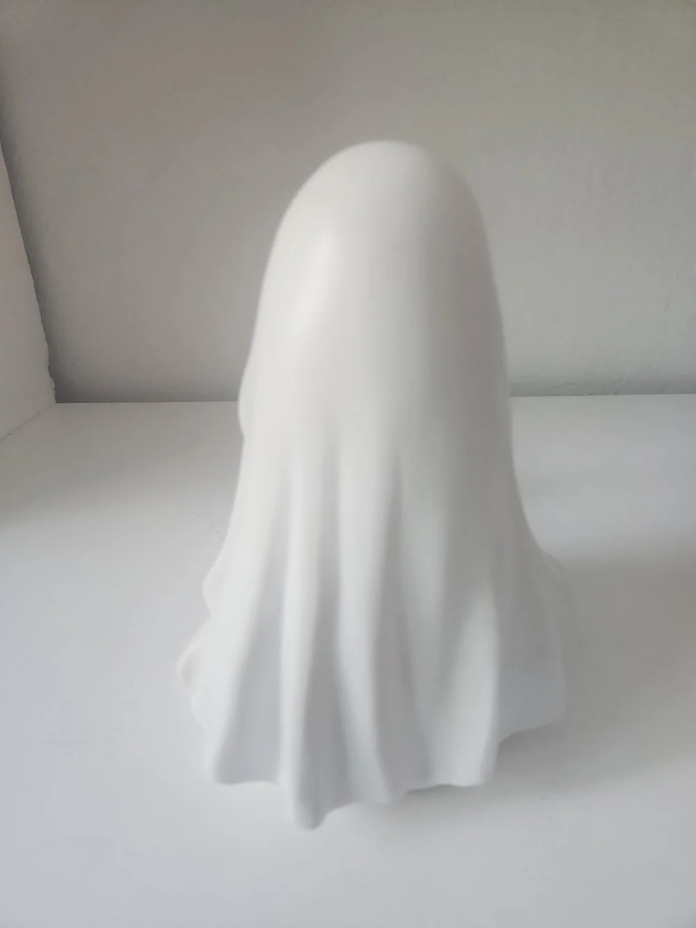 White Resin Ghost Figurine Walking A Ghosr Dog